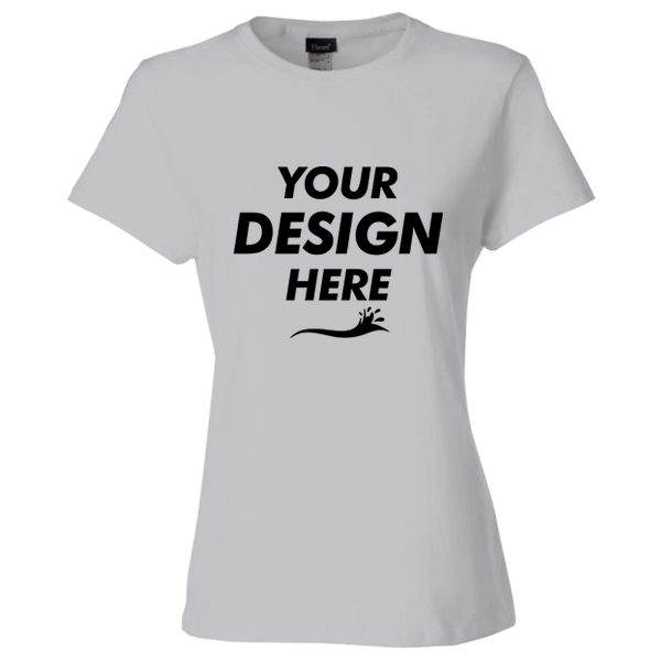 Hanes Women's Perfect-T T-Shirt, Light Steel, Front view, Mockup