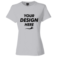 Hanes Women's Perfect-T T-Shirt, Light Steel, Front view, Mockup
