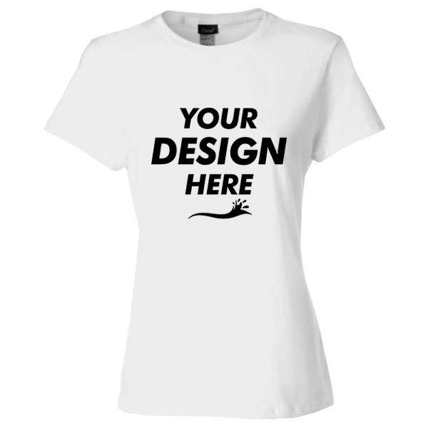 Hanes Women's Perfect-T T-Shirt, White, Front view, Mockup