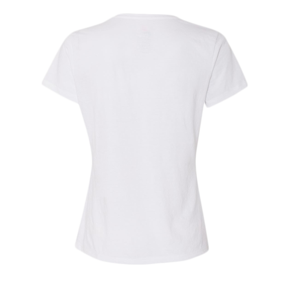 Hanes Women's Perfect-T Triblend V-Neck T-Shirt, Eco White, Back view