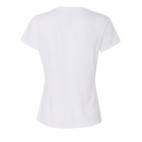 Hanes Women's Perfect-T Triblend V-Neck T-Shirt, Eco White, Back view