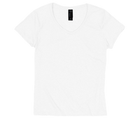 Hanes Women's Perfect-T Triblend V-Neck T-Shirt, Eco White, Front view