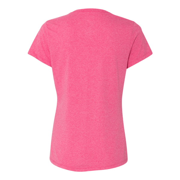 Hanes Women's Perfect-T Triblend V-Neck T-Shirt, Jazzberry Pink Triblend, Back view