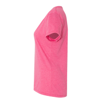 Hanes Women's Perfect-T Triblend V-Neck T-Shirt, Jazzberry Pink Triblend, Left Sleeve view
