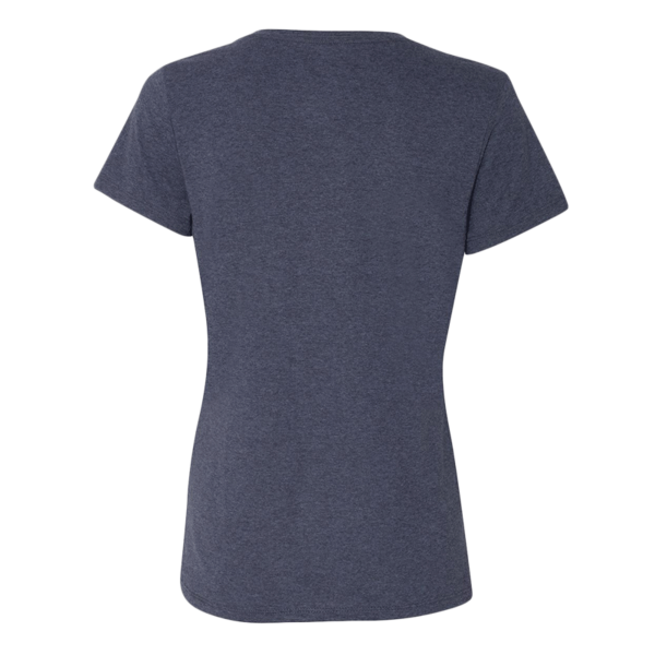 Hanes Women's Perfect-T Triblend V-Neck T-Shirt, Navy Triblend, Back view