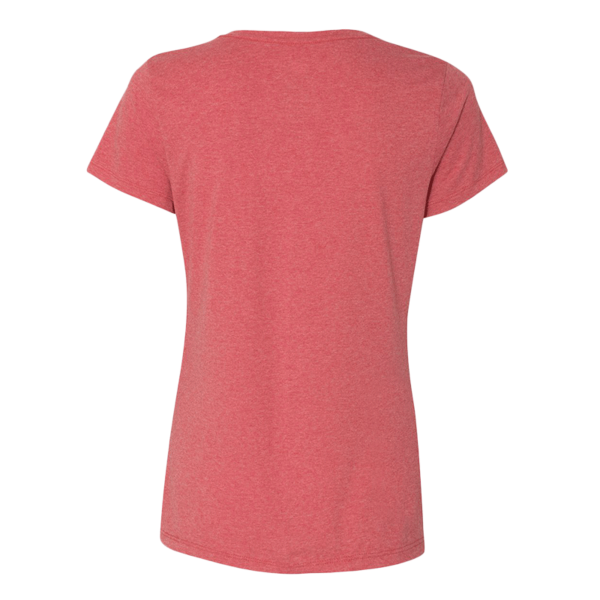 Hanes Women's Perfect-T Triblend V-Neck T-Shirt, Red Triblend, Back view