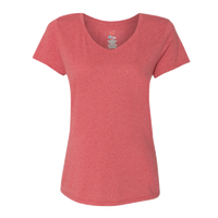 Hanes Women's Perfect-T Triblend V-Neck T-Shirt, Red Triblend, Front view