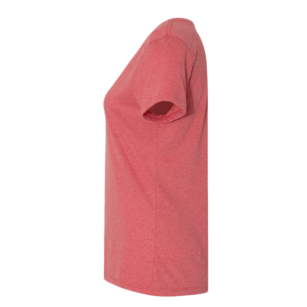 Hanes Women's Perfect-T Triblend V-Neck T-Shirt, Red Triblend, Left Sleeve view