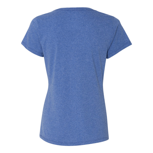 Hanes Women's Perfect-T Triblend V-Neck T-Shirt, Royal Triblend, Back view