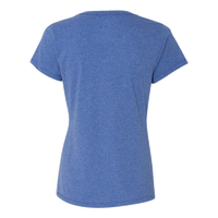 Hanes Women's Perfect-T Triblend V-Neck T-Shirt, Royal Triblend, Back view