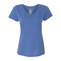 Hanes Women's Perfect-T Triblend V-Neck T-Shirt, Royal Triblend, Front view