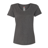 Hanes Women's Perfect-T Triblend V-Neck T-Shirt, Slate Triblend, Front view