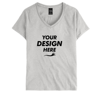 Hanes Women's Perfect-T V-Neck T-Shirt, Ash, Front view, Mockup
