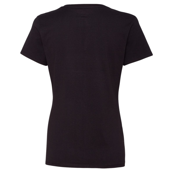 Hanes Women's Perfect-T V-Neck T-Shirt, Black, Back view