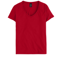 Hanes Women's Perfect-T V-Neck T-Shirt, Deep Red, Front view