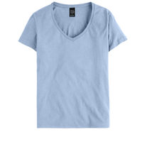 Hanes Women's Perfect-T V-Neck T-Shirt, Light Blue, Front view