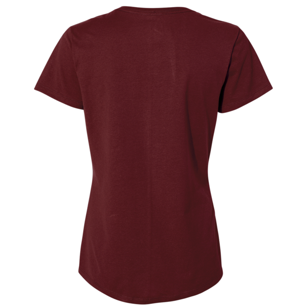 Hanes Women's Perfect-T V-Neck T-Shirt, Maroon, Back view