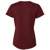 Hanes Women's Perfect-T V-Neck T-Shirt, Maroon, Back view