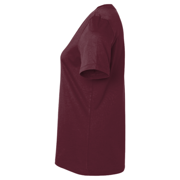Hanes Women's Perfect-T V-Neck T-Shirt, Maroon, Left Sleeve view