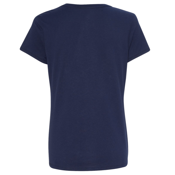 Hanes Women's Perfect-T V-Neck T-Shirt, Navy, Back view
