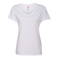 Hanes Women's Perfect-T V-Neck T-Shirt, White, Front view