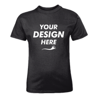 Hanes Youth Authentic T-Shirt, Black, Front view, Mockup