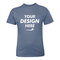 Hanes Youth Authentic T-Shirt, Denim Blue, Front view, Mockup