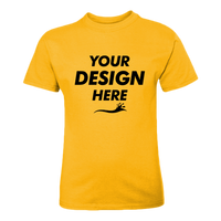 Hanes Youth Authentic T-Shirt, Gold, Front view, Mockup