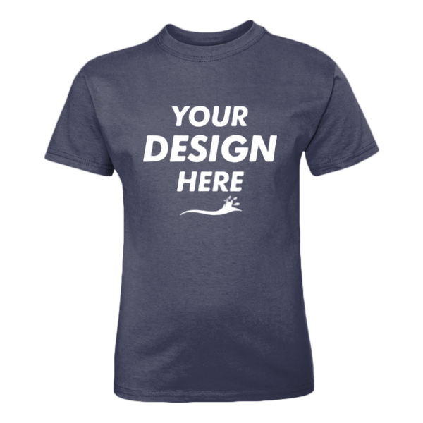 Hanes Youth Authentic T-Shirt, Navy, Front view, Mockup