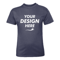Hanes Youth Authentic T-Shirt, Navy, Front view, Mockup
