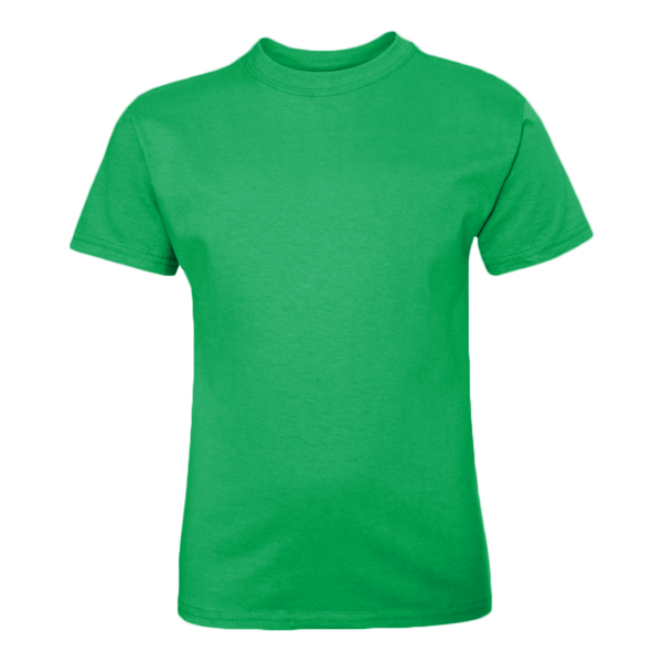 Hanes Youth Authentic T-Shirt, Shamrock Green, Front view