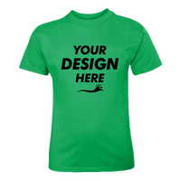 Hanes Youth Authentic T-Shirt, Shamrock Green, Front view, Mockup