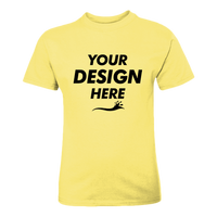 Hanes Youth Authentic T-Shirt, Yellow, Front view, Mockup