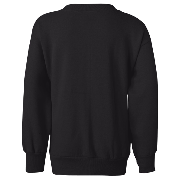Hanes Youth EcoSmart® Crewneck Sweatshirt, Black, Back view