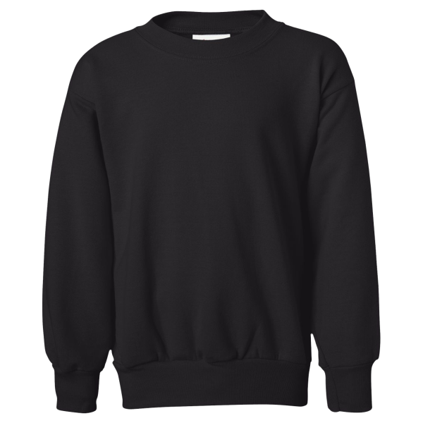 Hanes Youth EcoSmart® Crewneck Sweatshirt, Black, Front view
