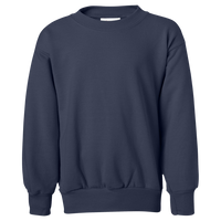 Hanes Youth EcoSmart® Crewneck Sweatshirt, Navy, Front view
