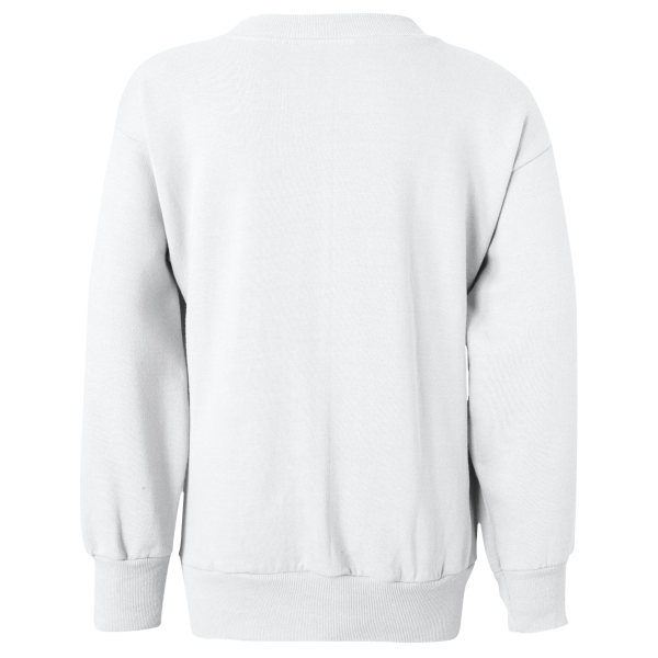 Hanes Youth EcoSmart® Crewneck Sweatshirt, White, Back view