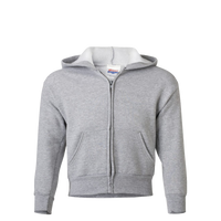 Hanes Youth EcoSmart® Full-Zip Hooded Sweatshirt, Light Steel, Front view