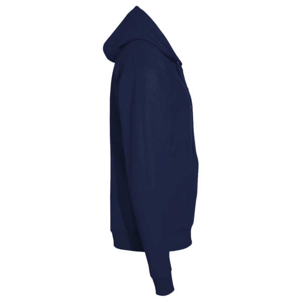 Hanes Youth EcoSmart® Full-Zip Hooded Sweatshirt, Navy, Right Sleeve view