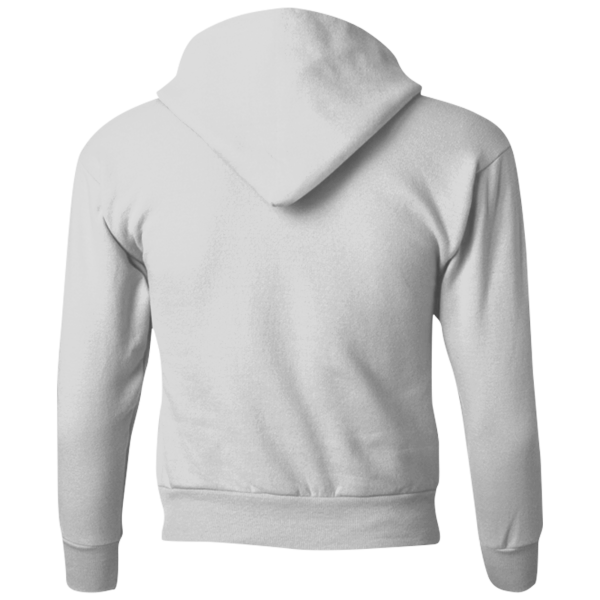 Hanes Youth EcoSmart® Hooded Sweatshirt, Ash, Back view