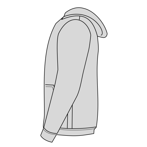 Hanes Youth EcoSmart® Hooded Sweatshirt, Ash, Left Sleeve (Long) view