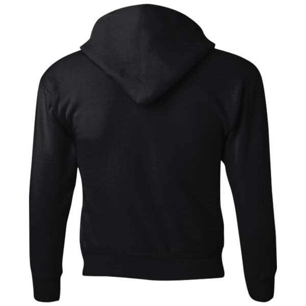 Hanes Youth EcoSmart® Hooded Sweatshirt, Black, Back view