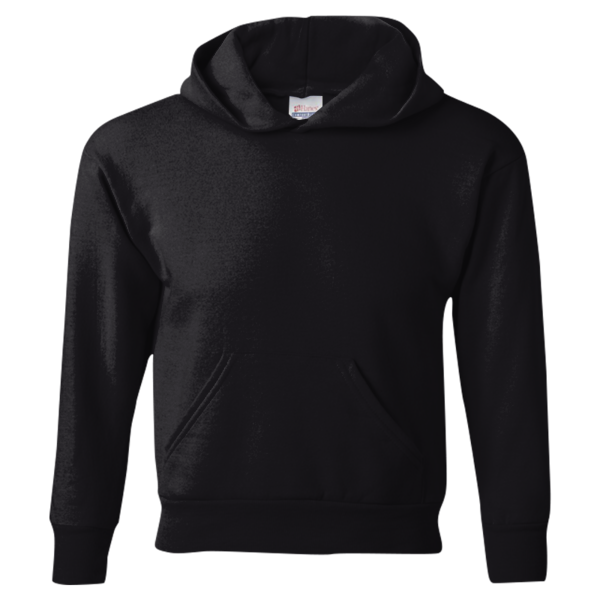 Hanes Youth EcoSmart® Hooded Sweatshirt, Black, Front view