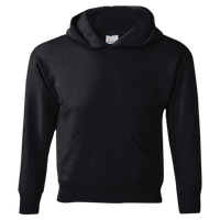 Hanes Youth EcoSmart® Hooded Sweatshirt, Black, Front view
