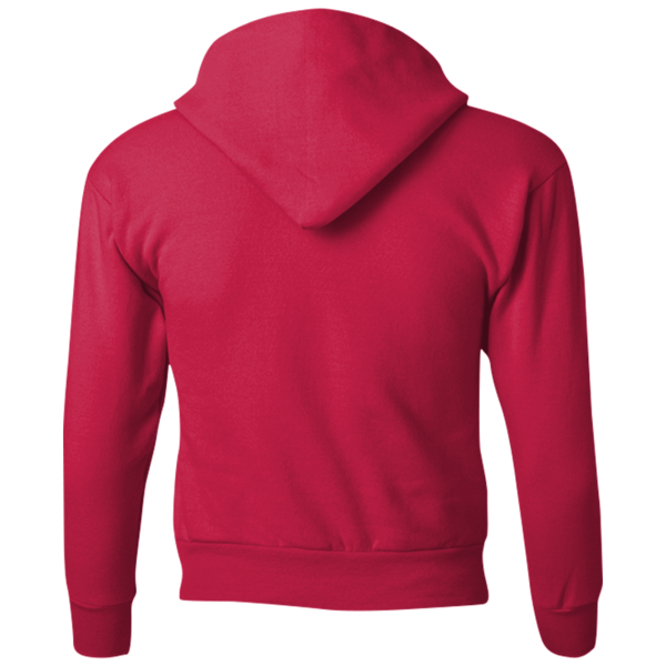 Hanes Youth EcoSmart® Hooded Sweatshirt, Deep Red, Back view