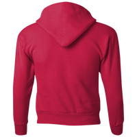 Hanes Youth EcoSmart® Hooded Sweatshirt, Deep Red, Back view