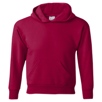 Hanes Youth EcoSmart® Hooded Sweatshirt, Deep Red, Front view