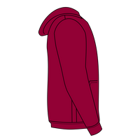Hanes Youth EcoSmart® Hooded Sweatshirt, Deep Red, Right Sleeve (Long) view
