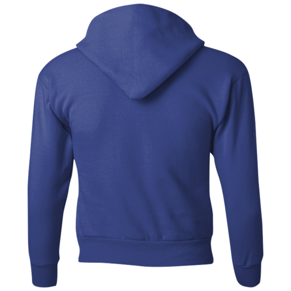 Hanes Youth EcoSmart® Hooded Sweatshirt, Deep Royal, Back view