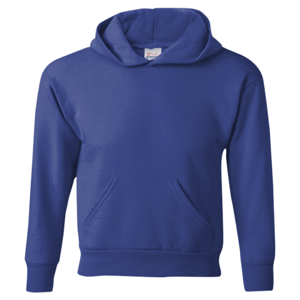 Hanes Youth EcoSmart® Hooded Sweatshirt, Deep Royal, Front view
